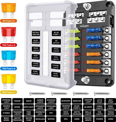 Amazon Nilight 12 Way Blade Fuse Block 12 Circuits With Negative