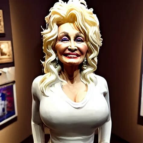 A Polymer Sculpture Of Dolly Parton In A Museum Hd Stable Diffusion