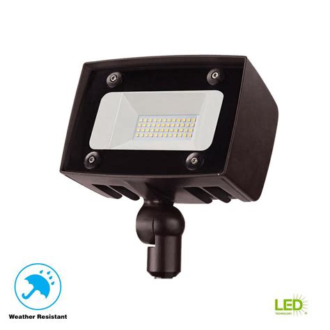 Commercial Electric Architectural Dark Bronze Outdoor Integrated Led Flood Light With 2000