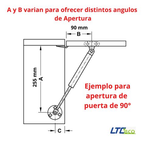 Piston A Gas 100n Puerta Elevable Mueble Cocina Alacena LTCECO