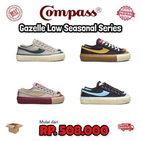 Jual Sepatu Compass Gazelle Low Wafer Greenwafer Maroonchoco Icecaramel Wafer Green Iklan