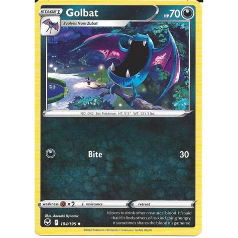 Pokemon Trading Card Game 104 195 Golbat Uncommon Card SWSH 12