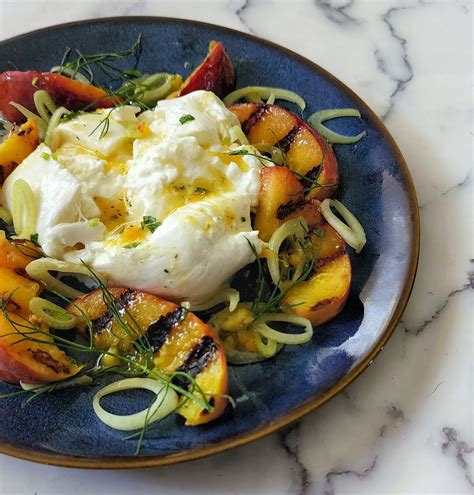 Creamy Burrata And Grilled Peaches Blasian Bon Vivant