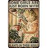 Amazon Mocozim Rustic Retro Metal Tin Sign Gardening Girl Plants