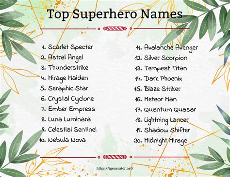 Superhero Name Generator | 581 Superhero Name Ideas