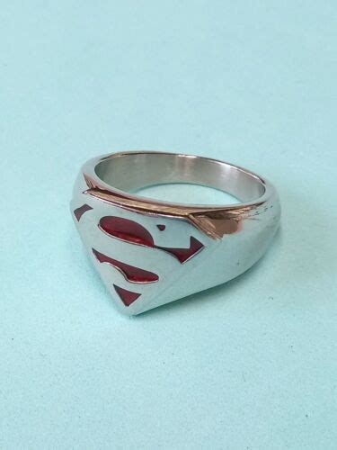 DC Comics Stainless Steel Red Superman Logo Ring Size 12 EBay