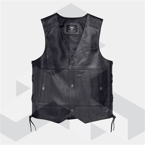 Harley Davidson Men Tradition Leather Vest 98024 18vm Harley Etsy