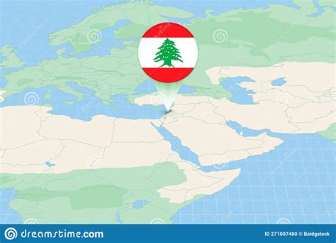 Carte Illustration Du Liban Avec Le Drapeau Illustration Graphique Du