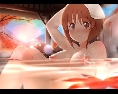 Rule 34 Bath Bathing Blush Breasts Brown Eyes Brown Hair Denkaisui Female Girls Und Panzer