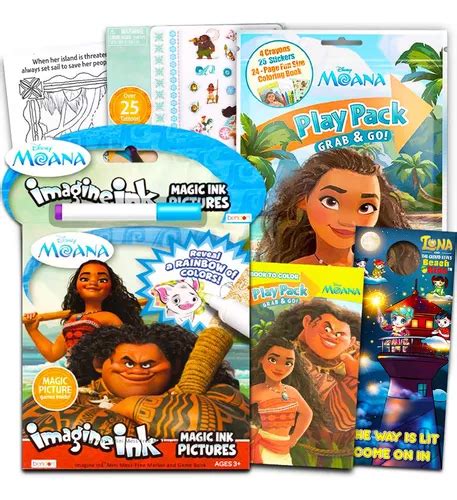 Set De Libros Para Colorear Y Actividades Disney Moana Con M Cuotas