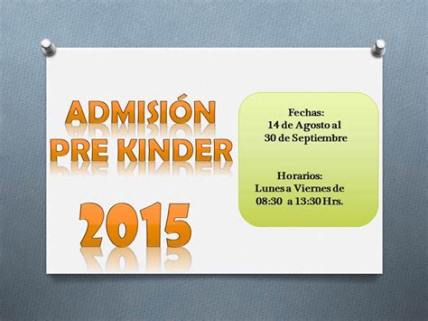 Proceso De AdmisiÓn Pre Kinder 2015 Colegio María Reina Isla De Maipo