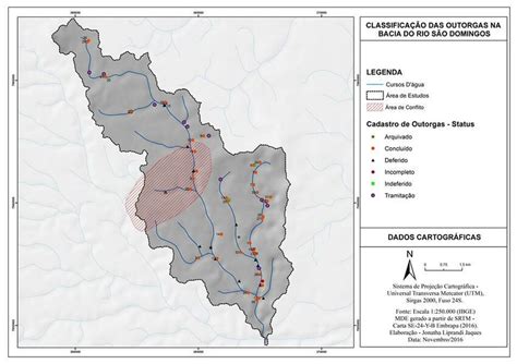 Classificação das outorgas da sub bacia do São Domingos Pinheiros ES