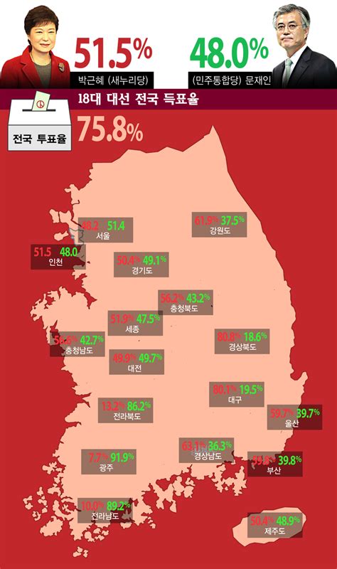 인포그래픽 18대 대선 득표율 민중의소리