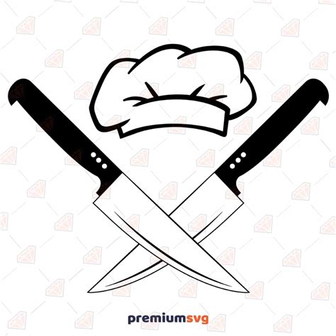 Chef Hat And Crossed Knives Svg Chef Knives Svg Premiumsvg