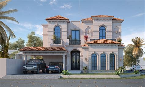 1 Kanal House On Behance Mediterranean House Designs Classic House Design Classic House Exterior