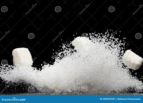 Pure Refined Sugar Cube Flying Explosion White Crystal Sugar Abstract