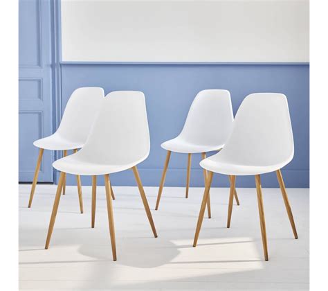 Lot De 4 Chaises Scandinaves Lars Pieds En Métal Couleur Bois