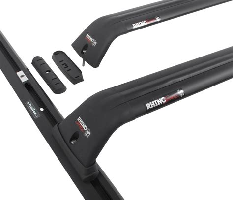 Rhino-Rack Roof Rack System w/ 2 Sportz Crossbars - Track Mount - Black - 37" Long Rhino Rack ...