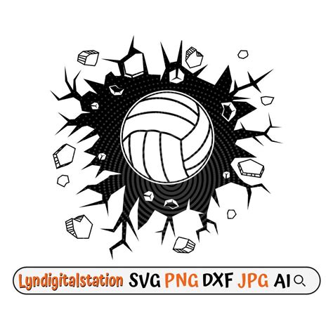 Volley Ball Svg Smashing Wall Volleyball Clipart Indoor Etsy