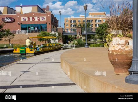 Oklahoma City, Oklahoma, USA. Bricktown Water Taxi Canal Stock Photo ...