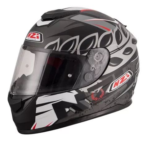 Capacete Fechado Nzi Fusion Corona Preto Anthracite Branco Cor Cinza