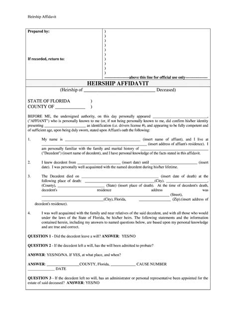 Heirship Affidavit Fill Online Printable Fillable Blank Pdffiller