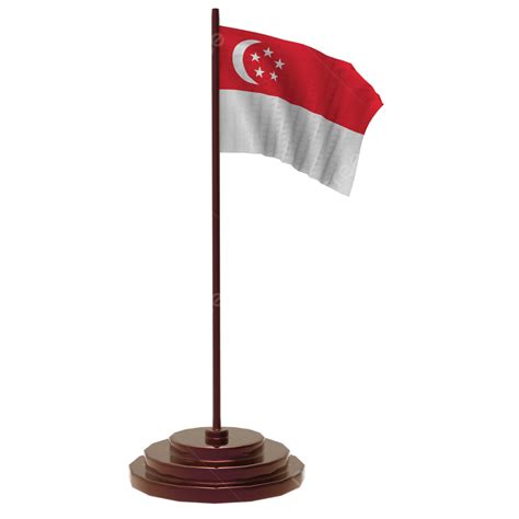 Renderização Em 3d Da Bandeira De Singapura Png Bandeira De Cingapura