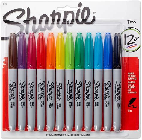 Sharpie Permanent Markers Fine Assorted 12 Ea Pack Of 3