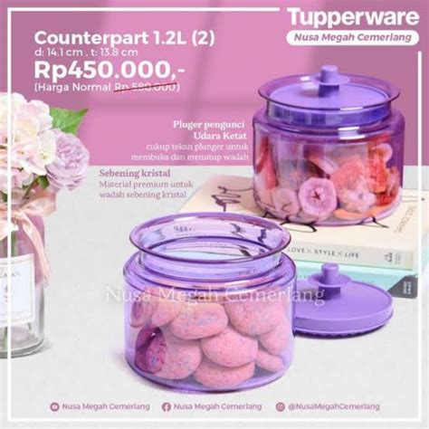 Jual Tupperware Counterpart 1 2 L Toples Kristal Conter Part Shopee