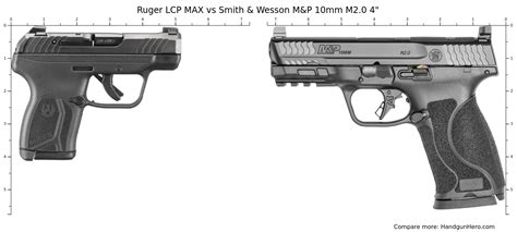 Ruger LCP MAX Vs Smith Wesson M P 10mm M2 0 4 Size Comparison