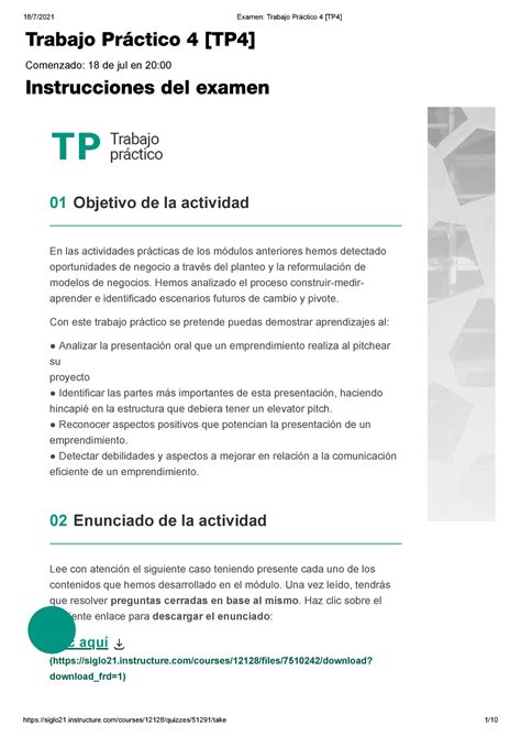 Trab Pract 90 Trabajo Práctico 4 TP4 Comenzado 18 de jul en 20