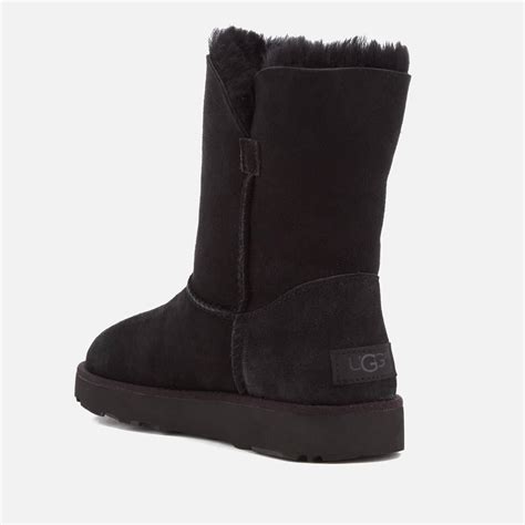 Ugg Suede Classic Cuff Short Sheepskin Boots In Black Lyst