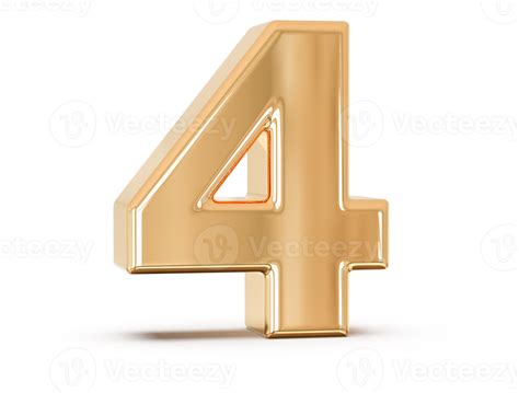 Numero 4 3d Oro 11287973 Png