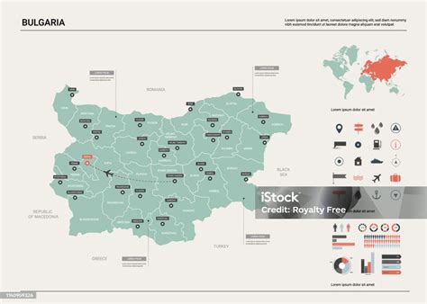 保加利亞的向量圖 高詳細的國家地圖與分裂 城市和資本索菲亞政治地圖 世界地圖 資訊圖元素向量圖形及更多保加利亞圖片 保加利亞 信息圖形