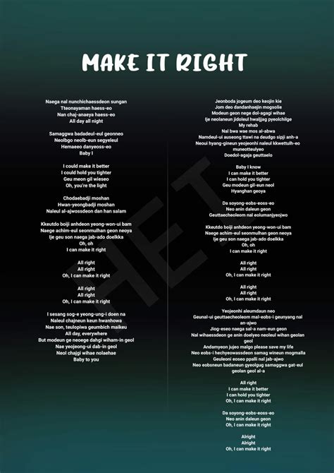 Bts Make It Right Lyrics Video