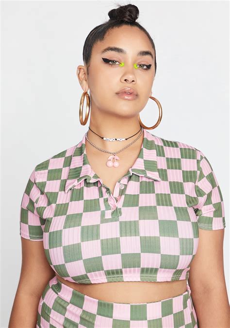 Ngorder Curve Rib Checkerboard Polo Dolls Kill