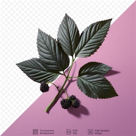 Premium Psd Blackberry Foliage Alone Against Transparent Background