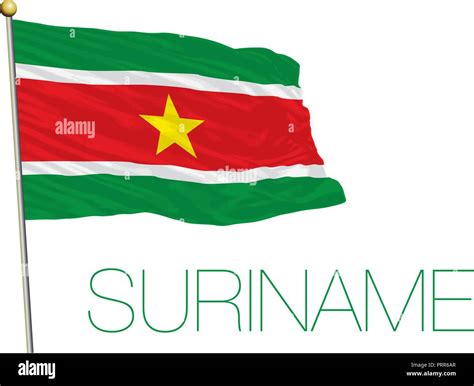 Bandera oficial de Suriname ilustración vectorial Imagen Vector de