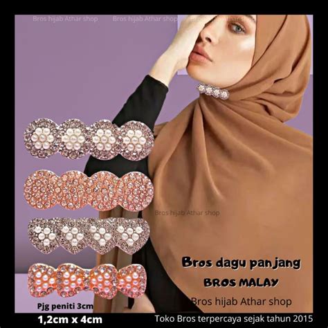 Jual Bros Dagu Malay Bross Dagu Panjang Permata Mutiara Bros Jilbab Pin