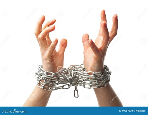 Two Chained Hands Stock Photo Image Of Metal Prisoner