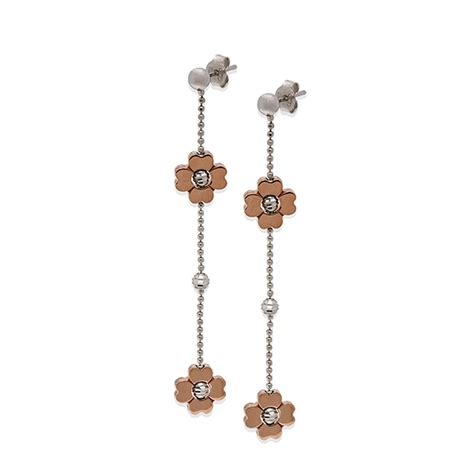 Orecchini Desmos 4 Cuori 1 Pendenti In Argento Placcato Rosa 4cuori1 Pkw