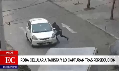 Barranco Roba celular a taxista y lo capturan tras persecución