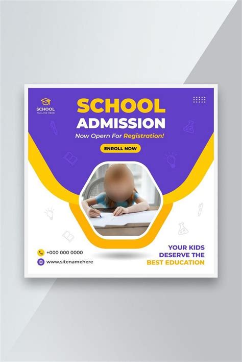 School Admission Social Media Post Banner Design Ai Free Download