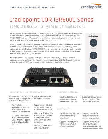 Cradlepoint COR IBR600C Series | Manualzz