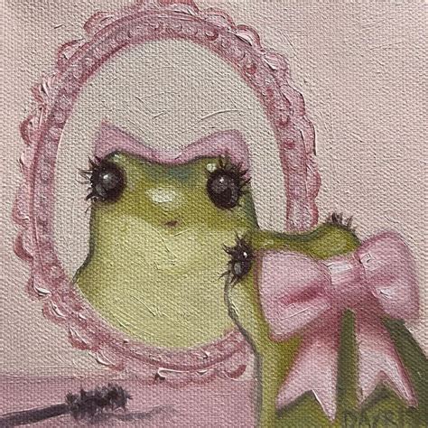 Coquette Frog Is So Me In Cute Paintings Funky Art Painting