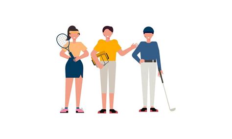 Summer sports of various athletes vector illustration 12952115 Vector ...