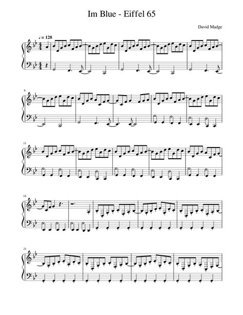 Im Blue Eiffel 65 Piano Sheet Music For Piano Download Free In