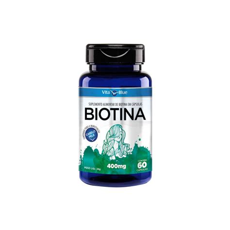 Biotina 400mg Vita Blue 60 Cápsulas Biotina 400mg Vita Blue