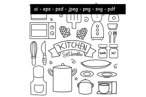 Kitchen Doodles Bundles Collection Graphic By Griyolabs · Creative Fabrica