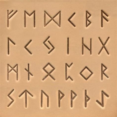 Runes Leather Alphabet Set 19mm 26 Letters Alphabet Stamp Sets